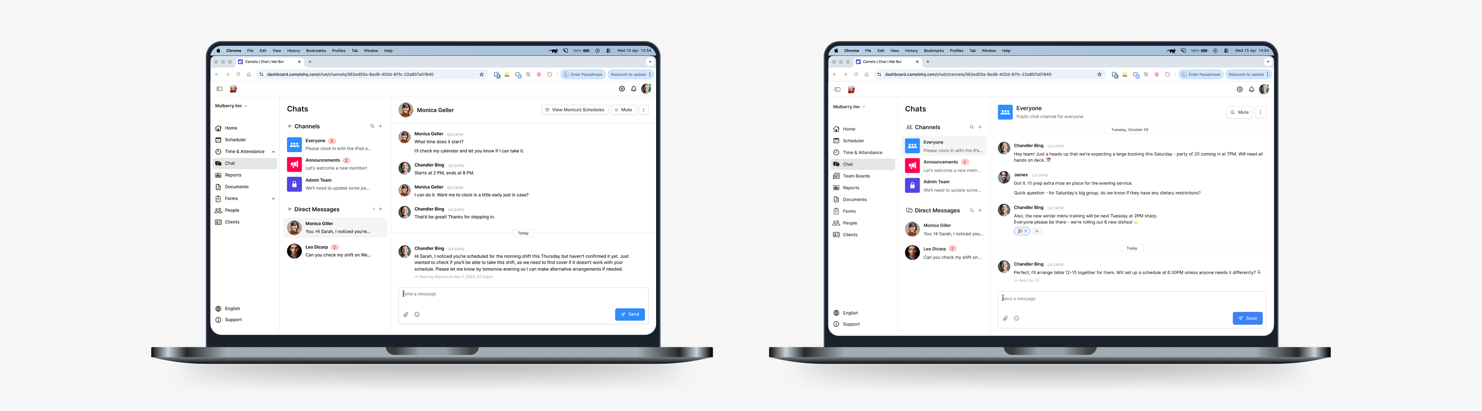 Bringing Chat feature to web for a scheduling app