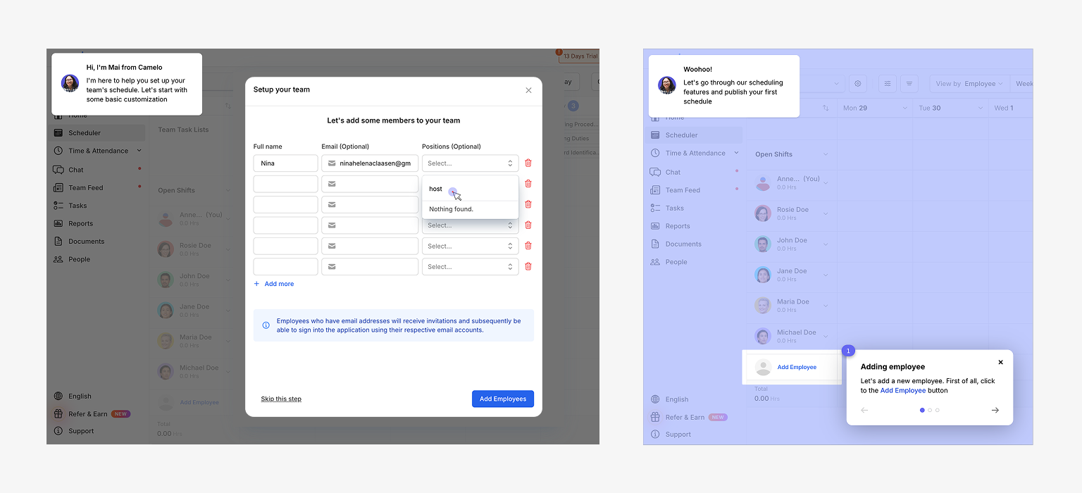 duplicated add employee step issue