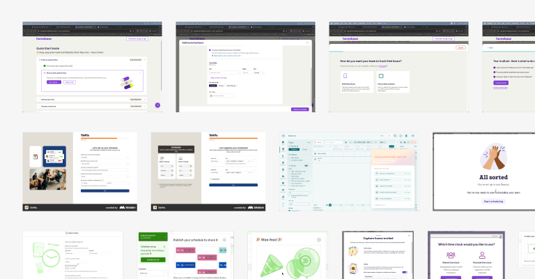 competitor and onboarding research moodboard