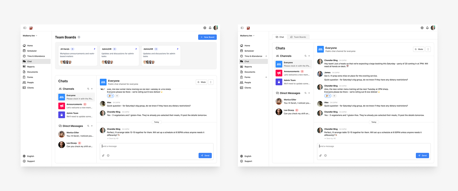 Team Board and Chat exploration